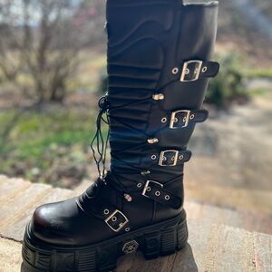 Black Buckle Boots